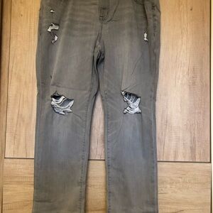 Distressed Gray Jeans